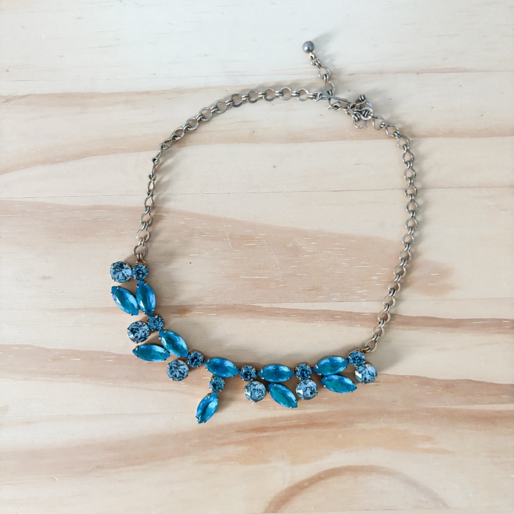 Vintage blue crystal necklace